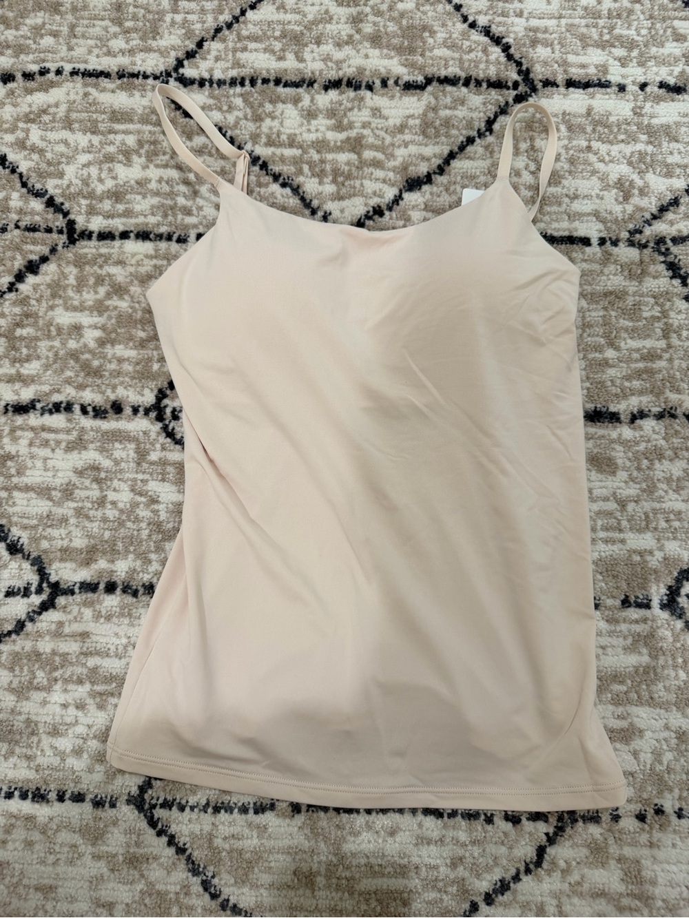 Uniqlo Light Pink Airism Camisole - Adjustable Straps Built in Bra